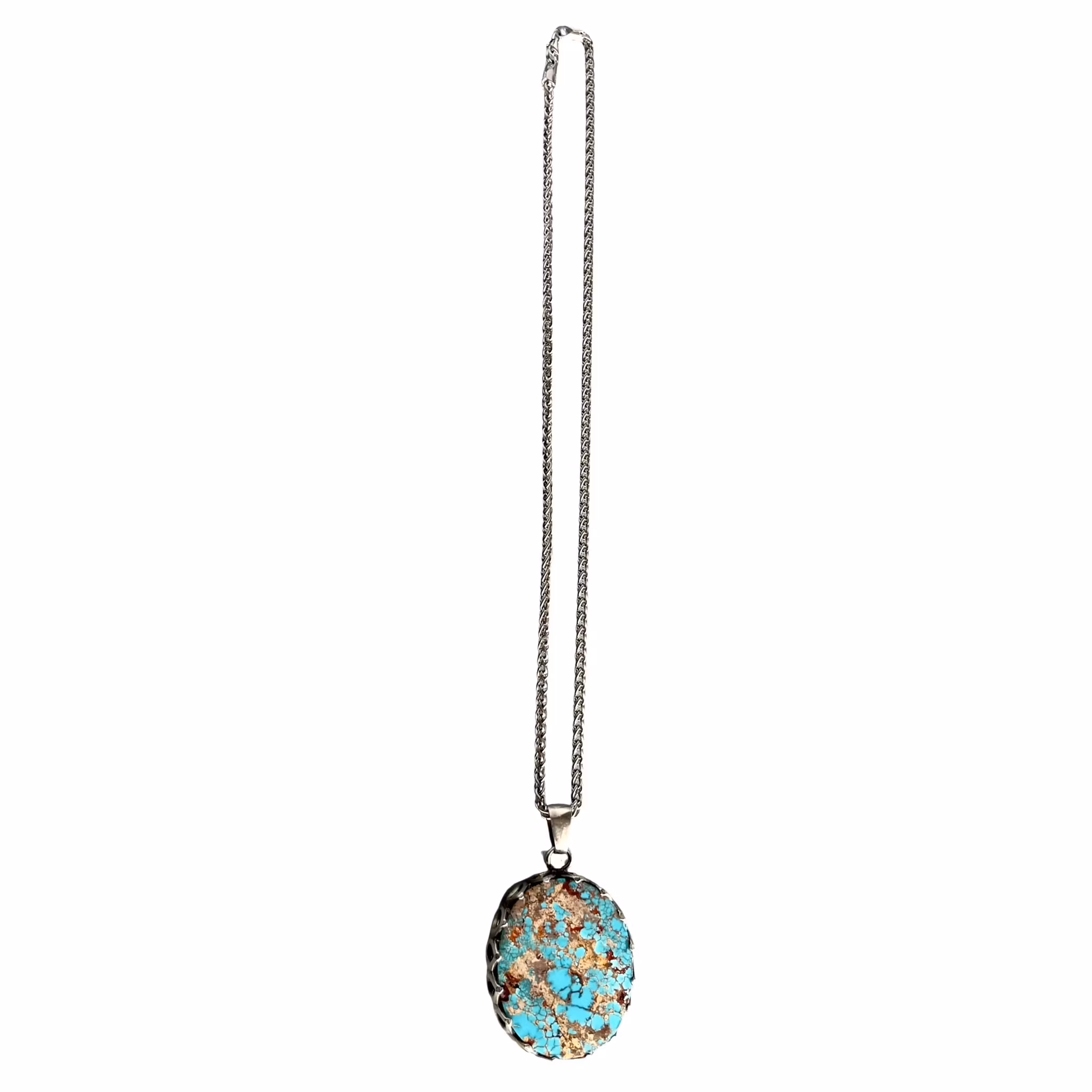 Exklusivt Nishapur turkos halsband ca 120 ct - Starling silver 925