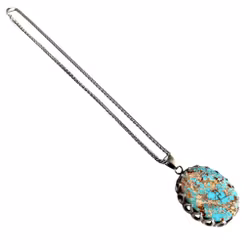 Exclusive Nishapur turquoise necklace ca 120 ct - Starling silver 925