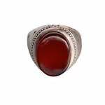 Exklusiv vintage jemenitisk silverring med Aqeeq Kabdi Agat - ca 12 ct