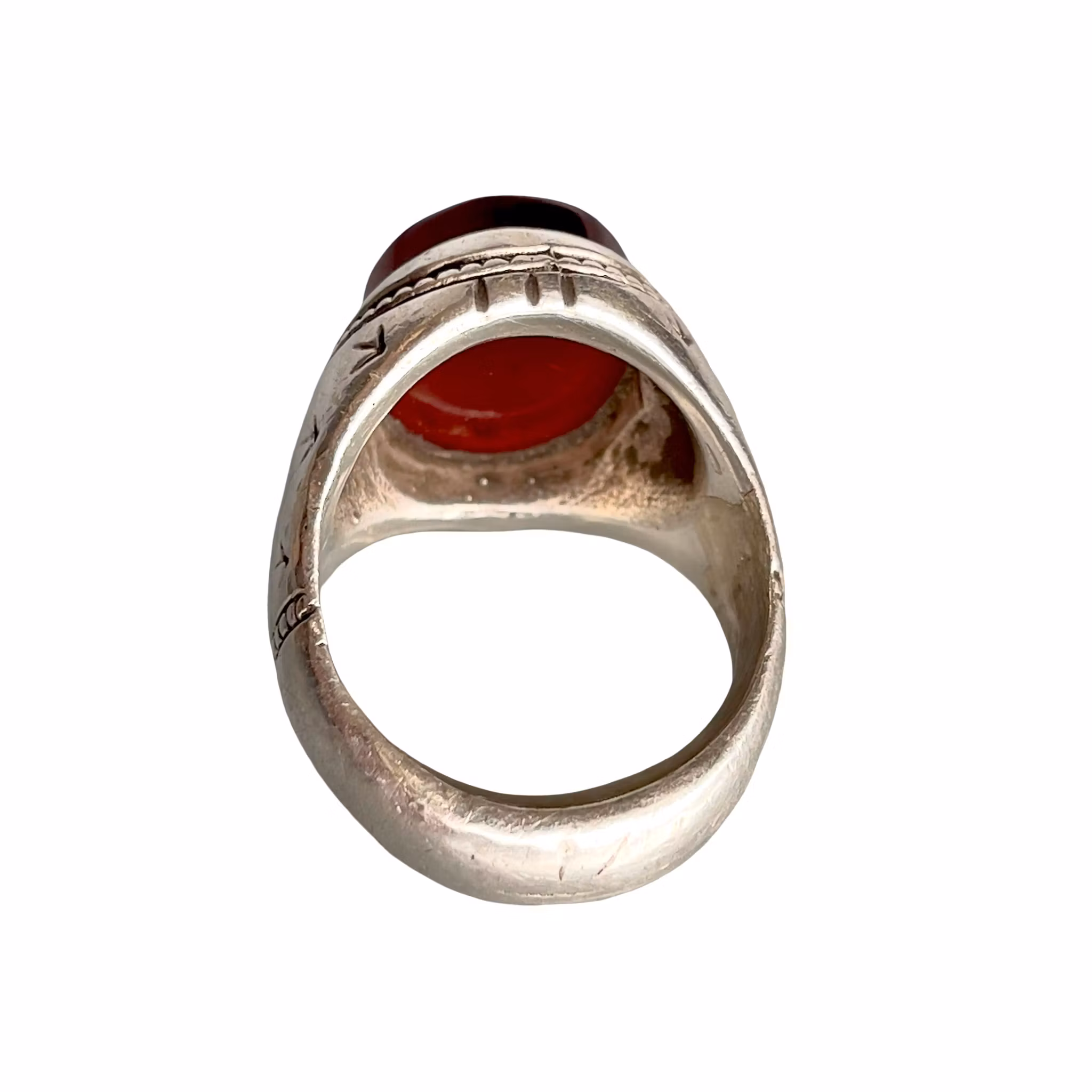 Exklusiv vintage jemenitisk silverring med Aqeeq Kabdi Agat - ca 12 ct