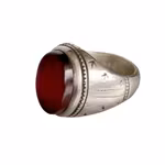 Exklusiv vintage jemenitisk silverring med Aqeeq Kabdi Agat - ca 12 ct