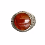 Vintage jemenitisk silverring med Aqeeq Kabdi Agat - Ca 7 ct