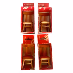 Mobili per casa delle bambole Euro Mini in scala 1:12 - 4 sedie in legno nella confezione originale