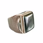 Stor vintage ring i sterling silver 925 med grön jade - ca 25 ct