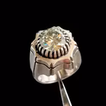 Stor massiv ring i sterling silver 925 - Exklusiv Moissanite ca 8 ct - 39 g