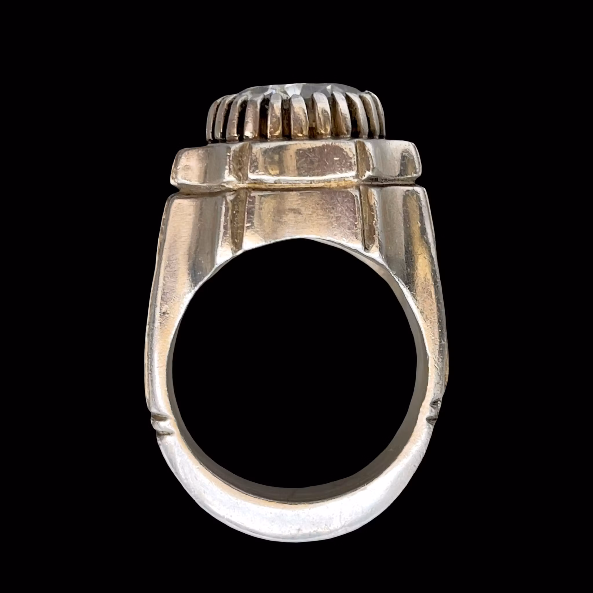 Stor massiv ring i sterling silver 925 - Exklusiv Moissanite ca 8 ct - 39 g
