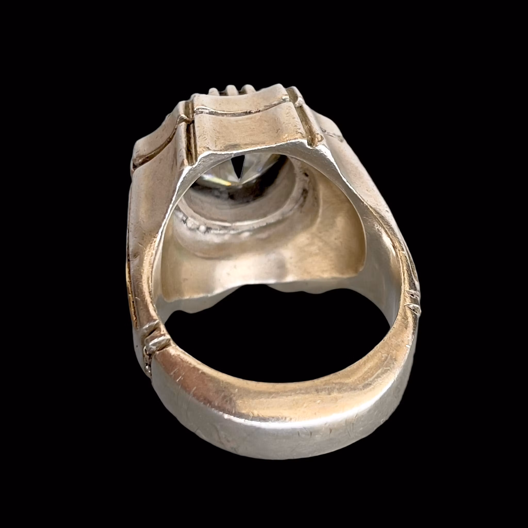 Stor massiv ring i sterling silver 925 - Exklusiv Moissanite ca 8 ct - 39 g