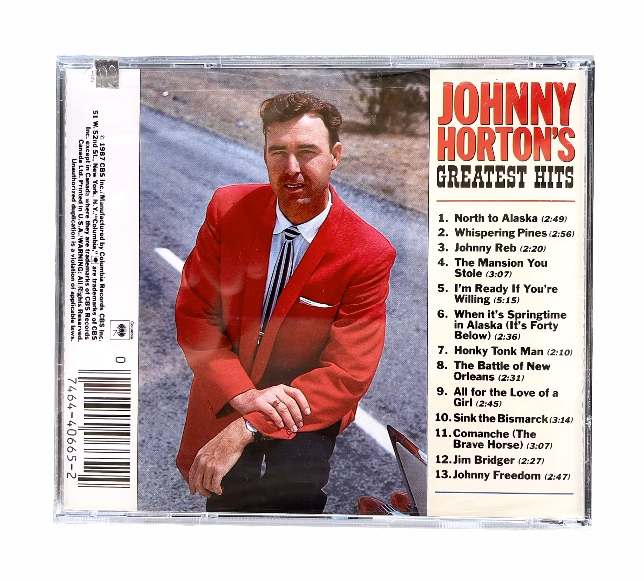 Johnny Horton - Johnny Horton's Greatest Hits - Inplastad CD - Columbia/CBS 1987