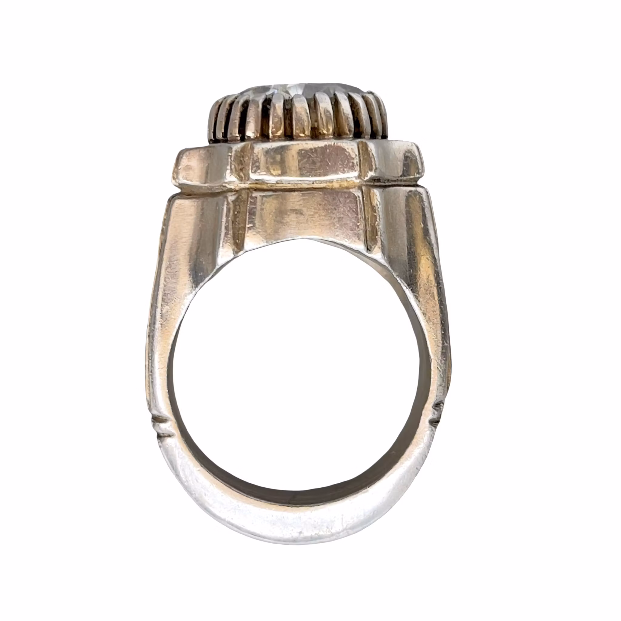 Stor massiv ring i sterling silver 925 - Exklusiv Moissanite ca 8 ct - 39 g