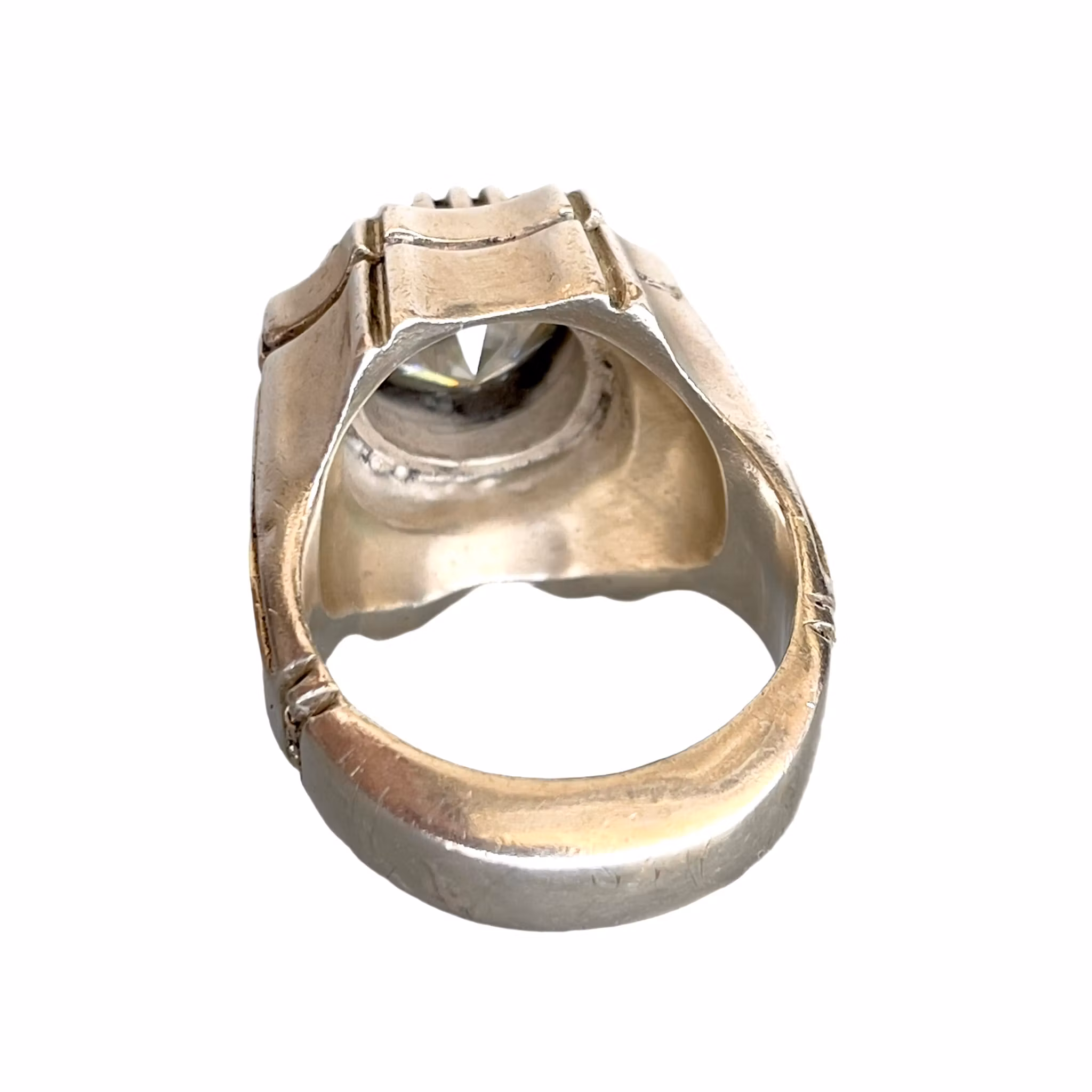 Stor massiv ring i sterling silver 925 - Exklusiv Moissanite ca 8 ct - 39 g