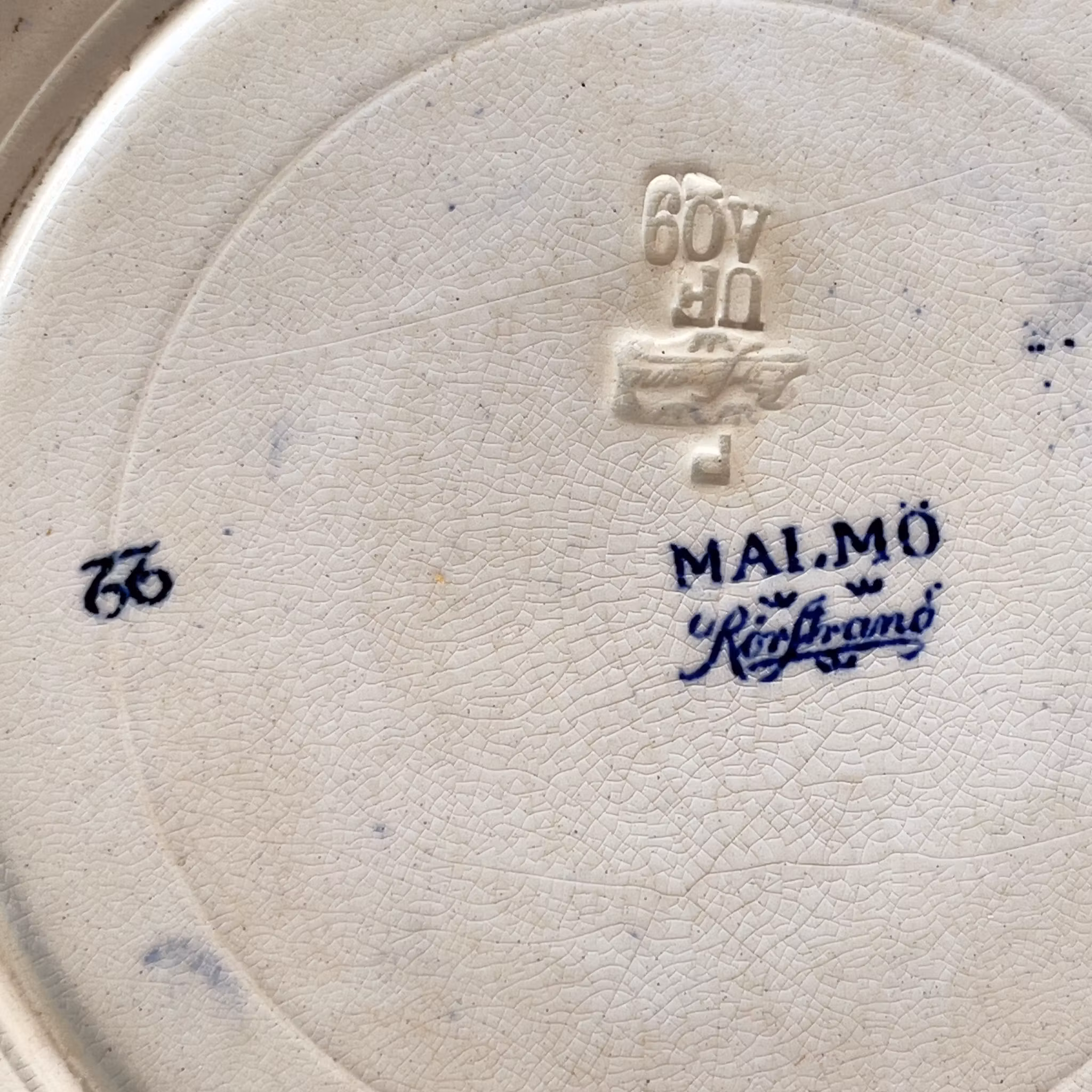 Rörstrand Malmö - 2 Antika tallrikar - Blåvitt landskapsmotiv