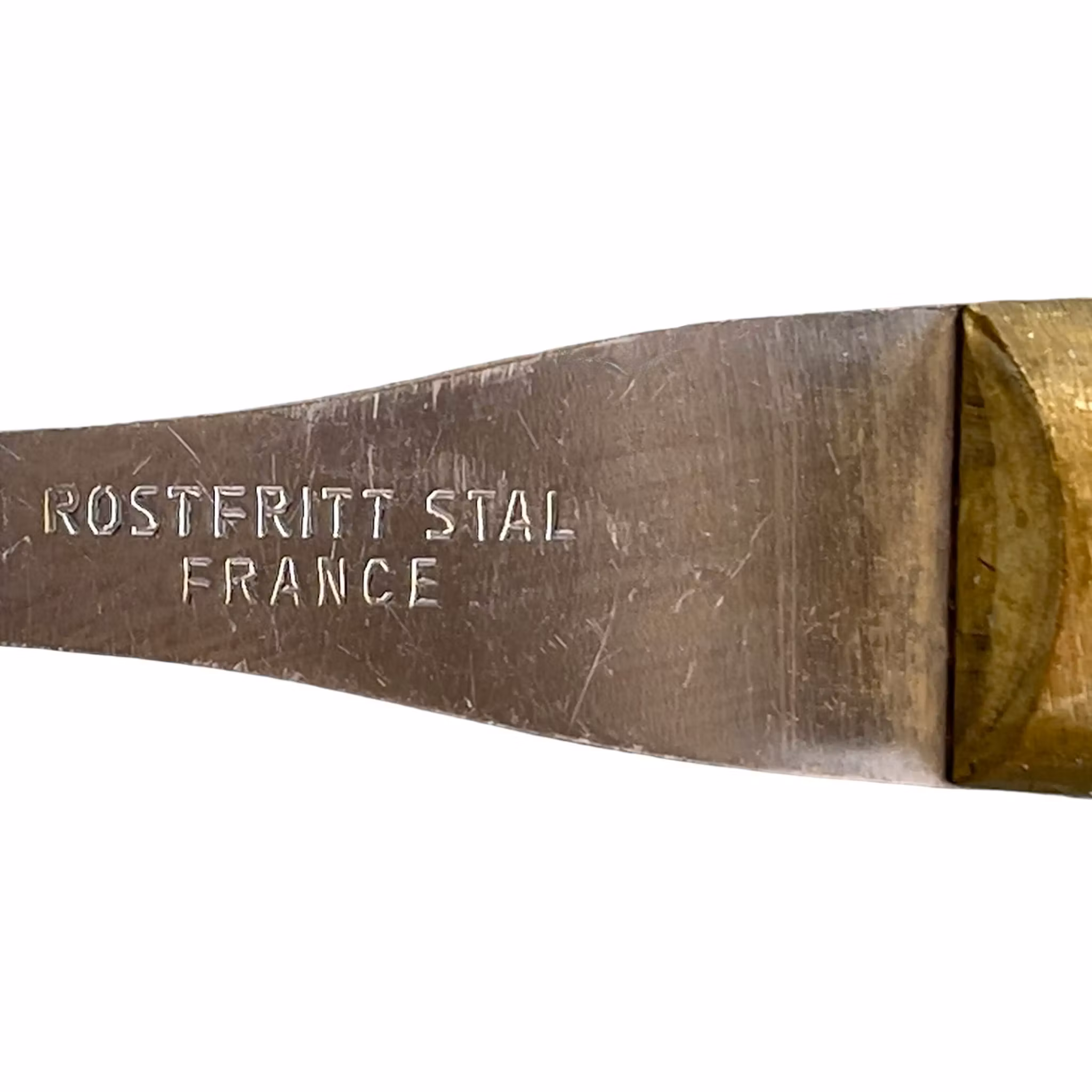 Melron - 6 vintage matskedar - Rostfritt stål - Trähandtag - France