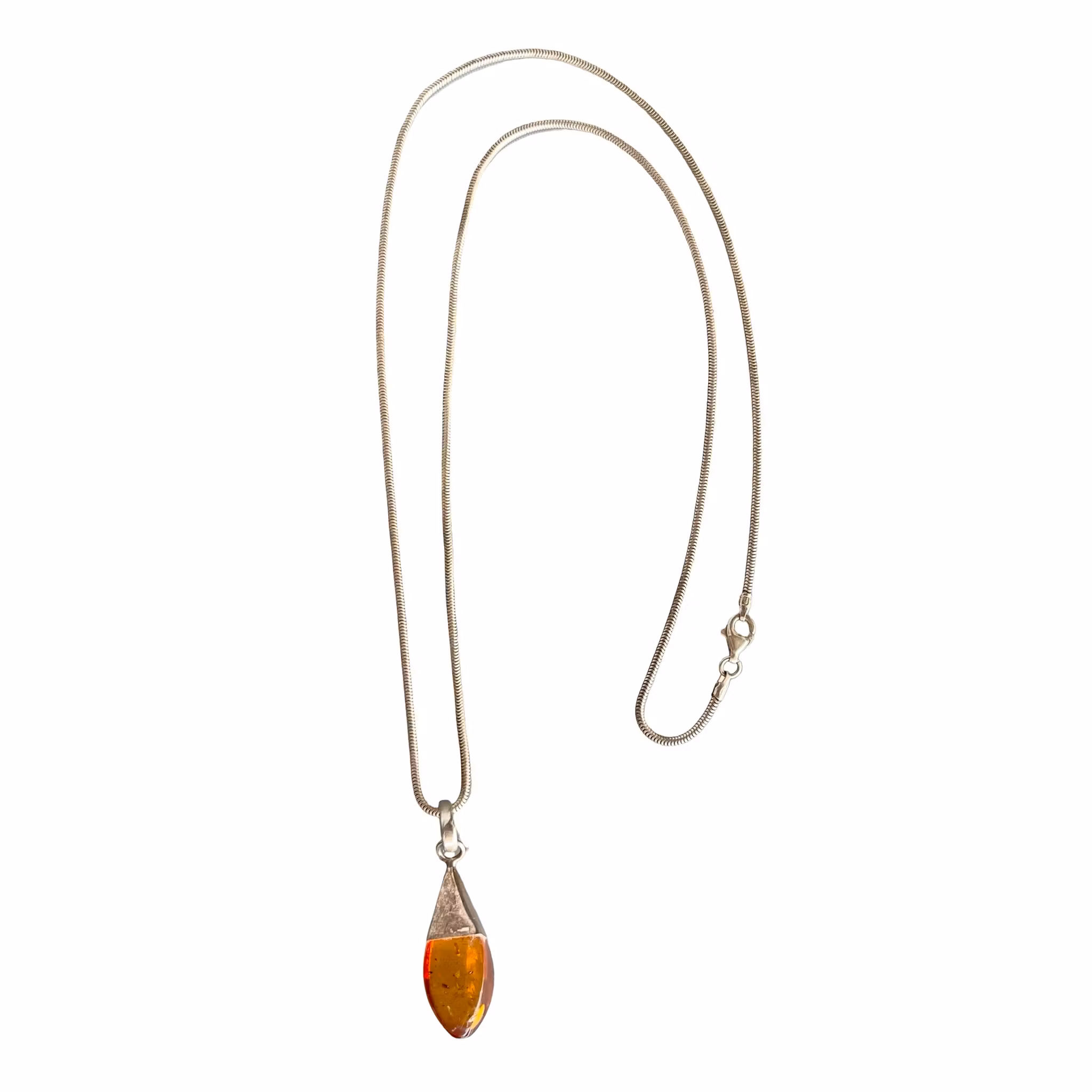 Vintage halsband med bärnsten - SCO sterling silver 925