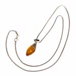 Vintage halsband med bärnsten - SCO sterling silver 925