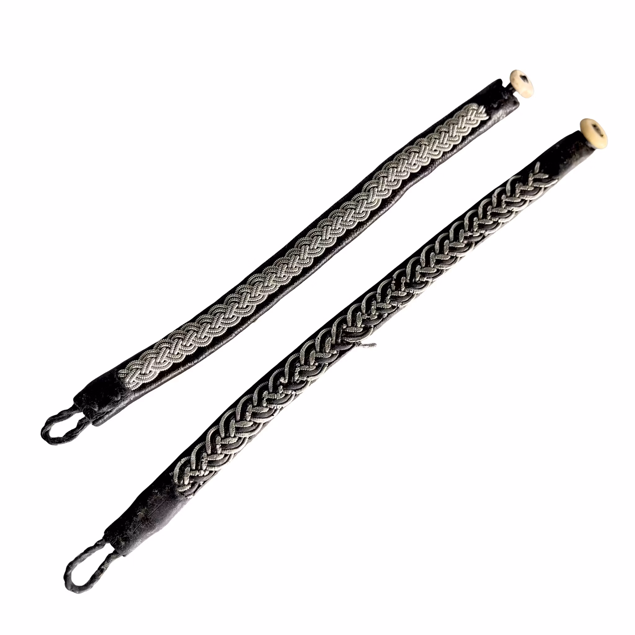 2 Äldre tråds armband i läder - Samisk hantverk