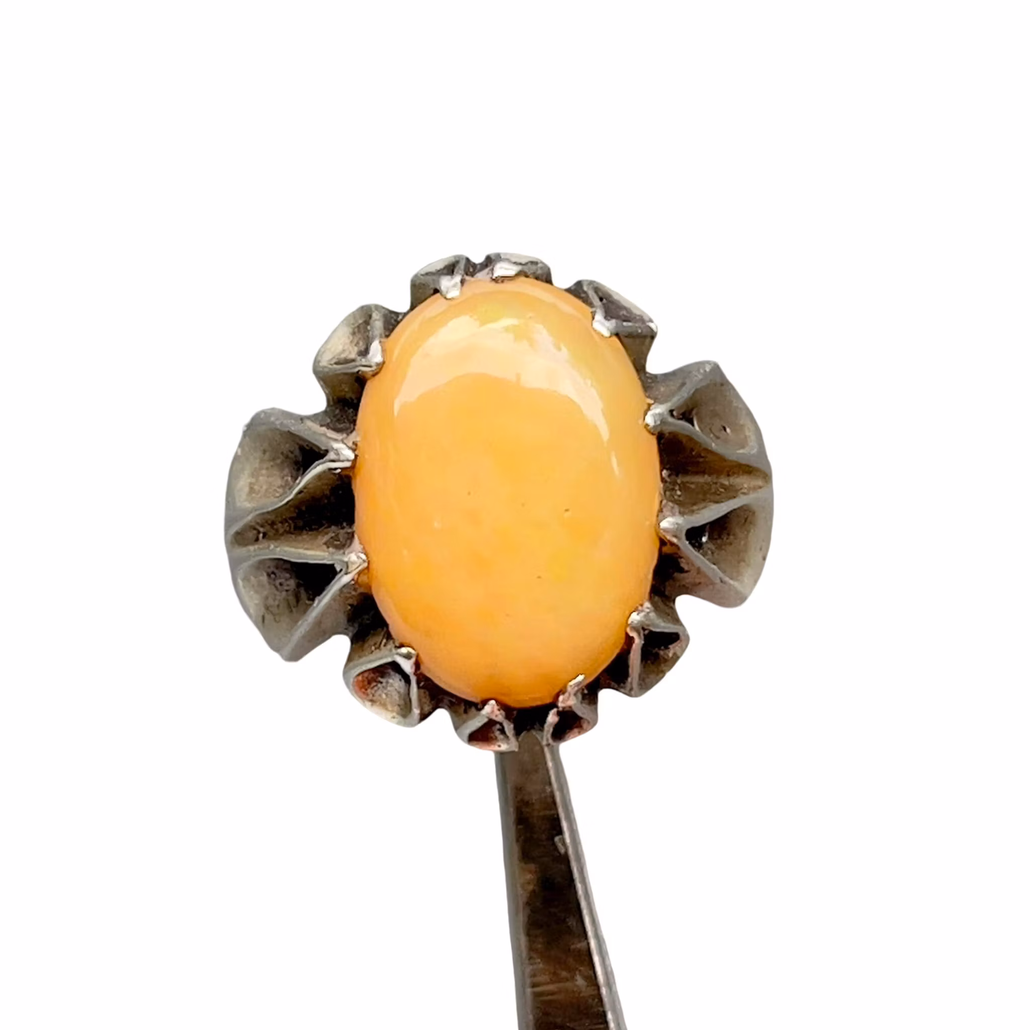 6,5 Ct Äkta Gul Opal - Vintage Silver Ring - 12,5 g