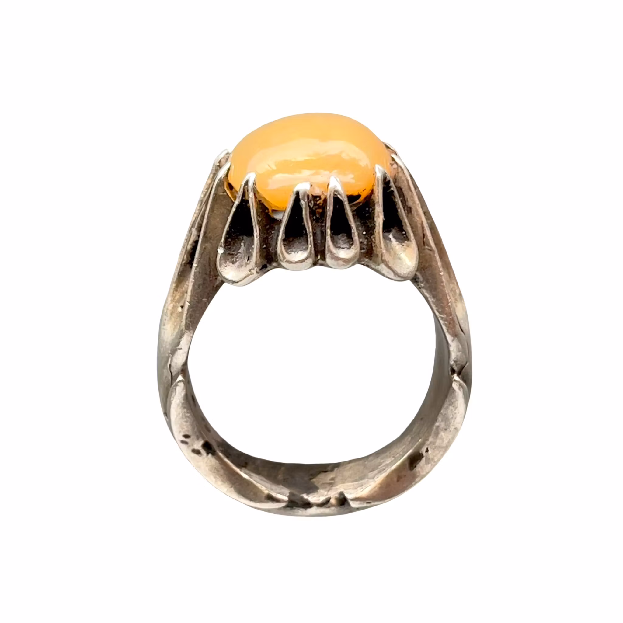 6,5 Ct Äkta Gul Opal - Vintage Silver Ring - 12,5 g