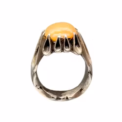 6,5 karat ægte gul opal - Vintage sølvring - 12,5 g