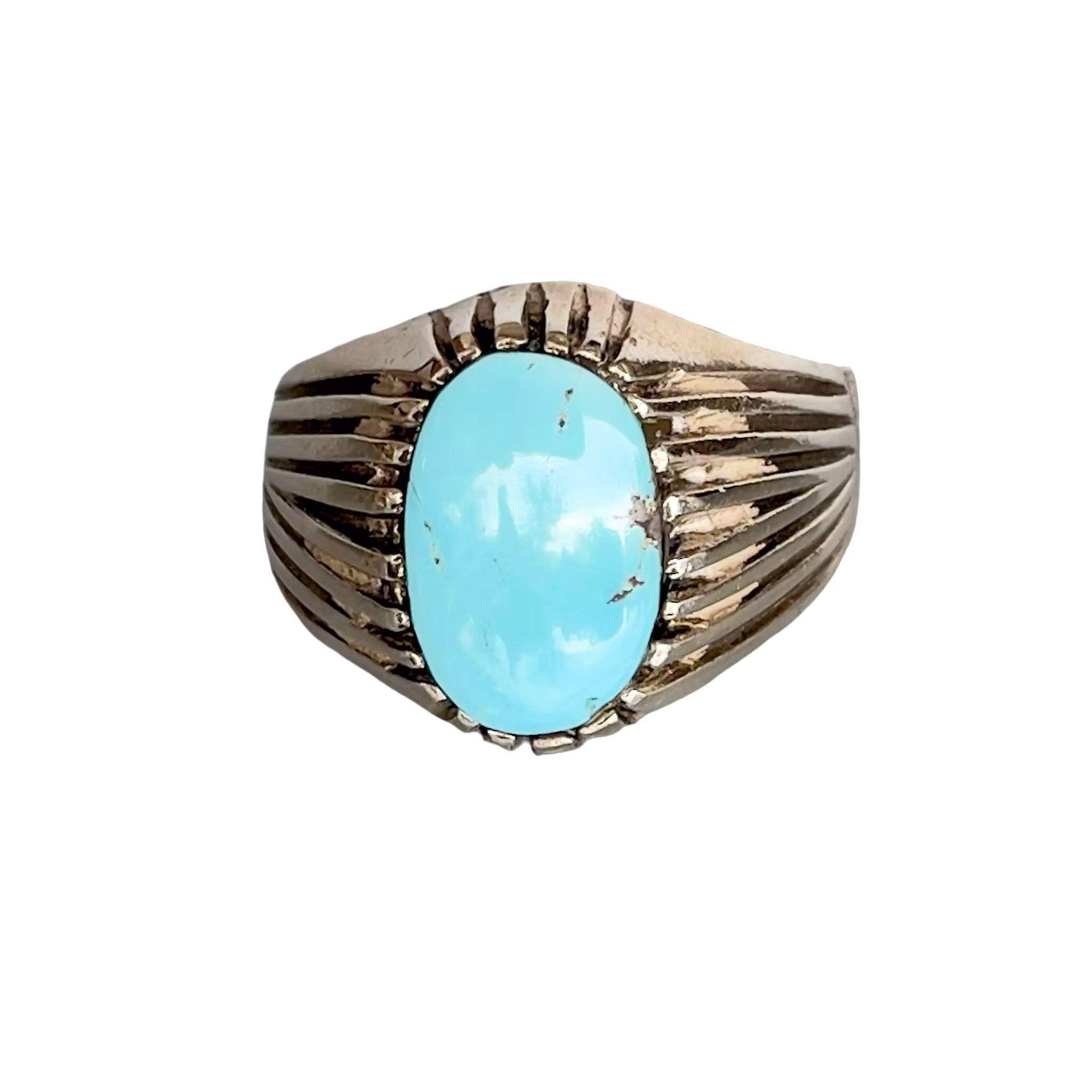 8 Ct Nishapur turkos - Vintage silverring - 5,3 g