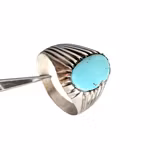 8 Ct Nishapur turkos - Vintage silverring - 5,3 g