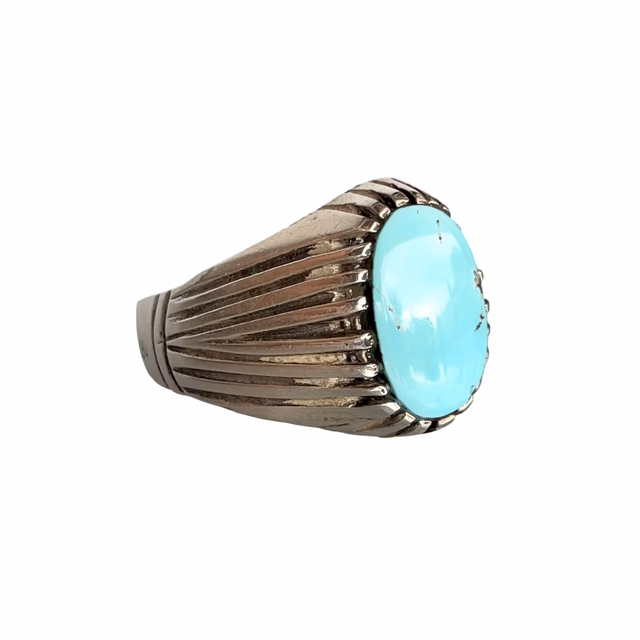 8 Ct Nishapur turkos - Vintage silverring - 5,3 g