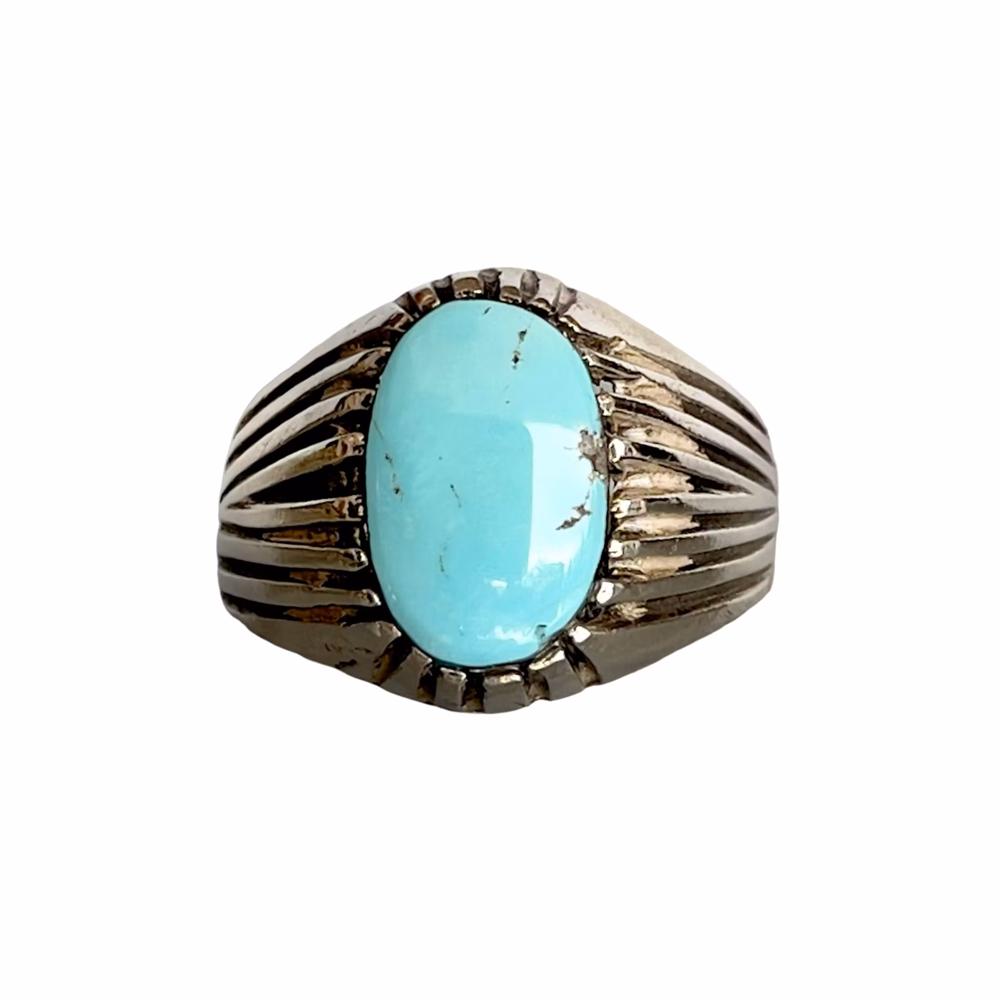 8 Ct Nishapur turkos - Vintage silverring - 5,3 g
