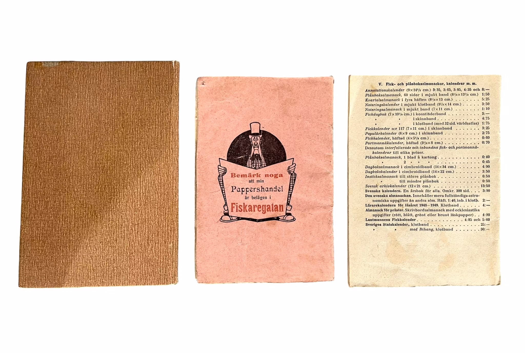 3 Äldre almanackor 1918, 1919 & 1949 - Lund - Dess Vetenskapsakademi