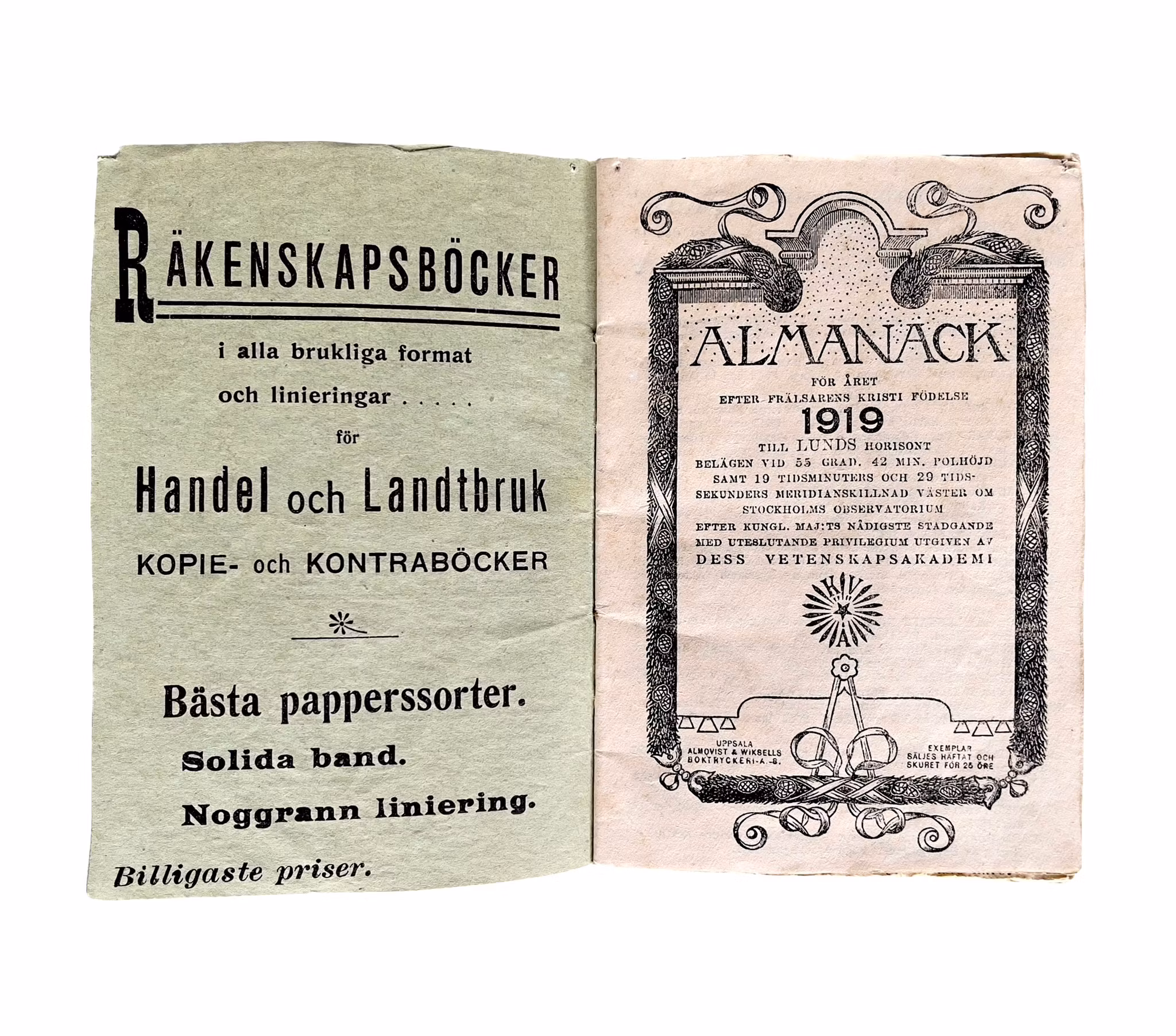 3 Äldre almanackor 1918, 1919 & 1949 - Lund - Dess Vetenskapsakademi