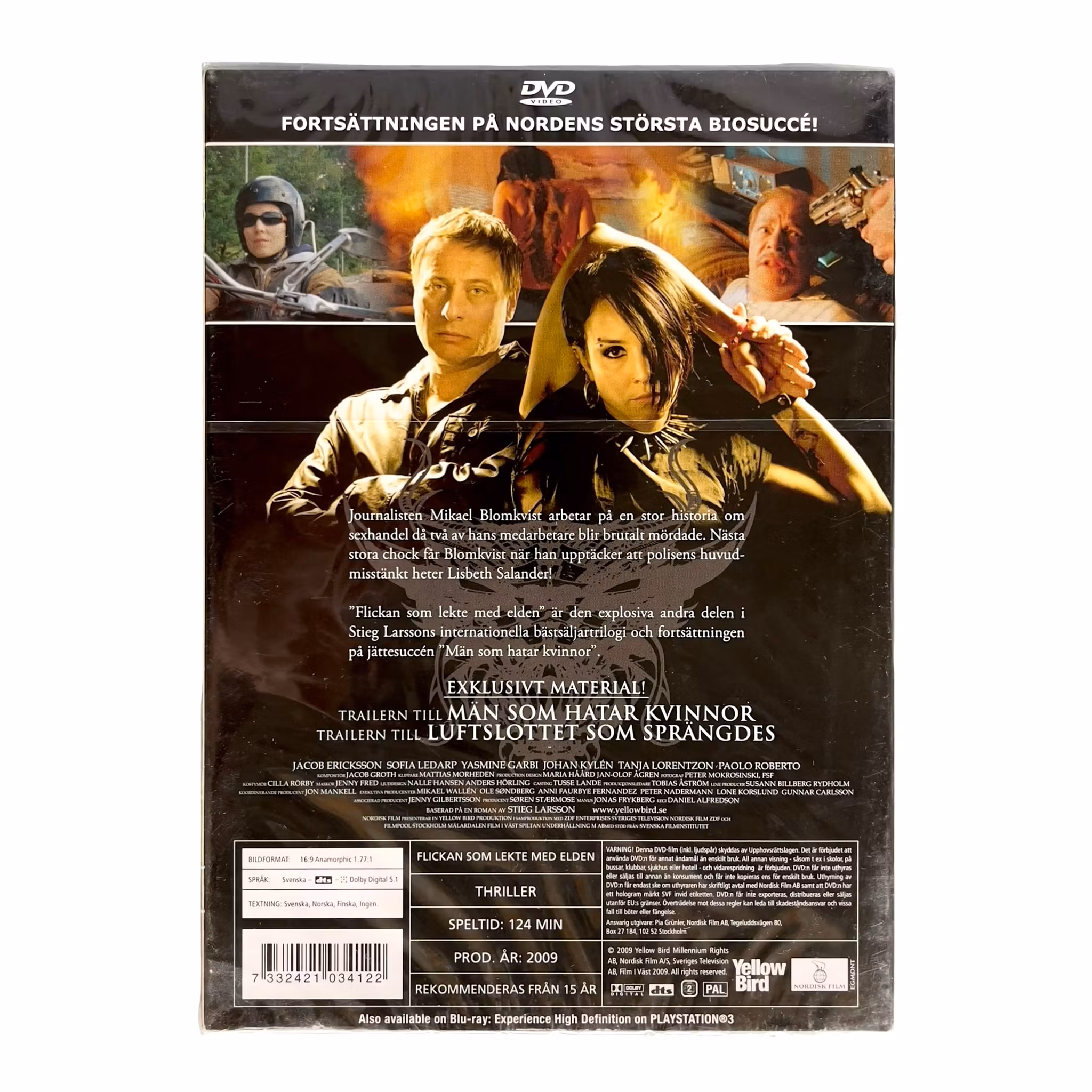 Flickan som lekte med elden - Stieg Larsson - Inplastad DVD - Noomi Rapace