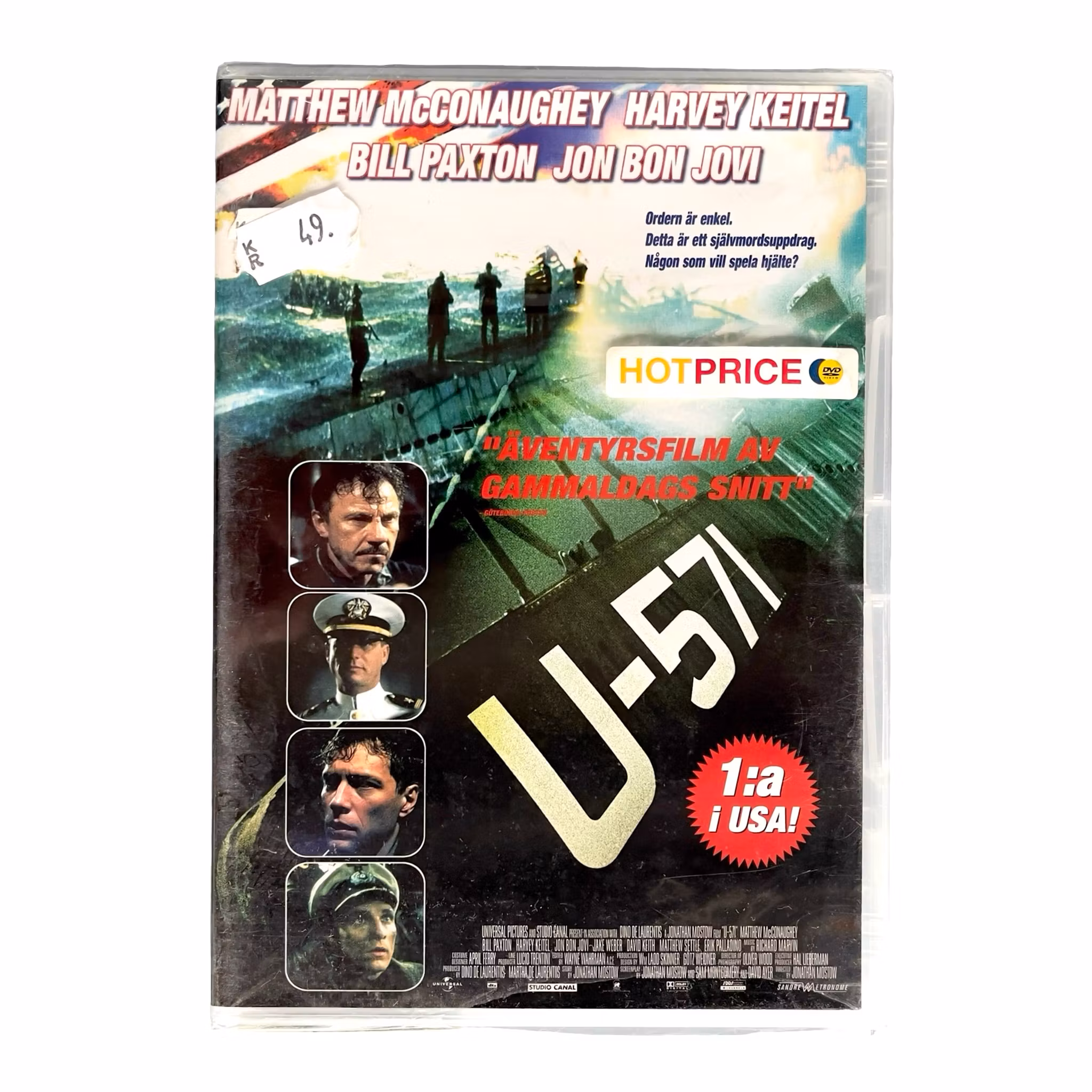U-571 - Inplasta DVD - Matthew McConaughey - Harvey Keitel - Bill Paxton