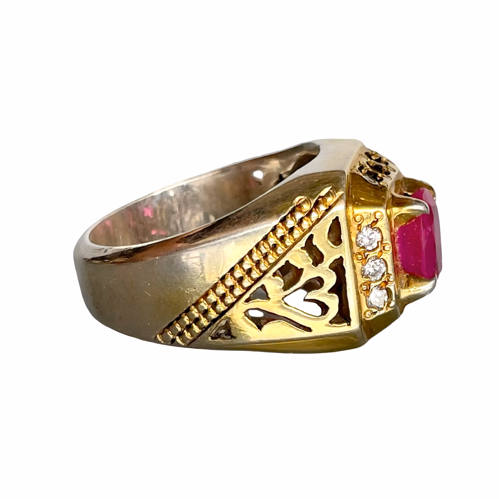 2,6 Ct naturlig rubin - Sterling silver 925 herrring - 16 g