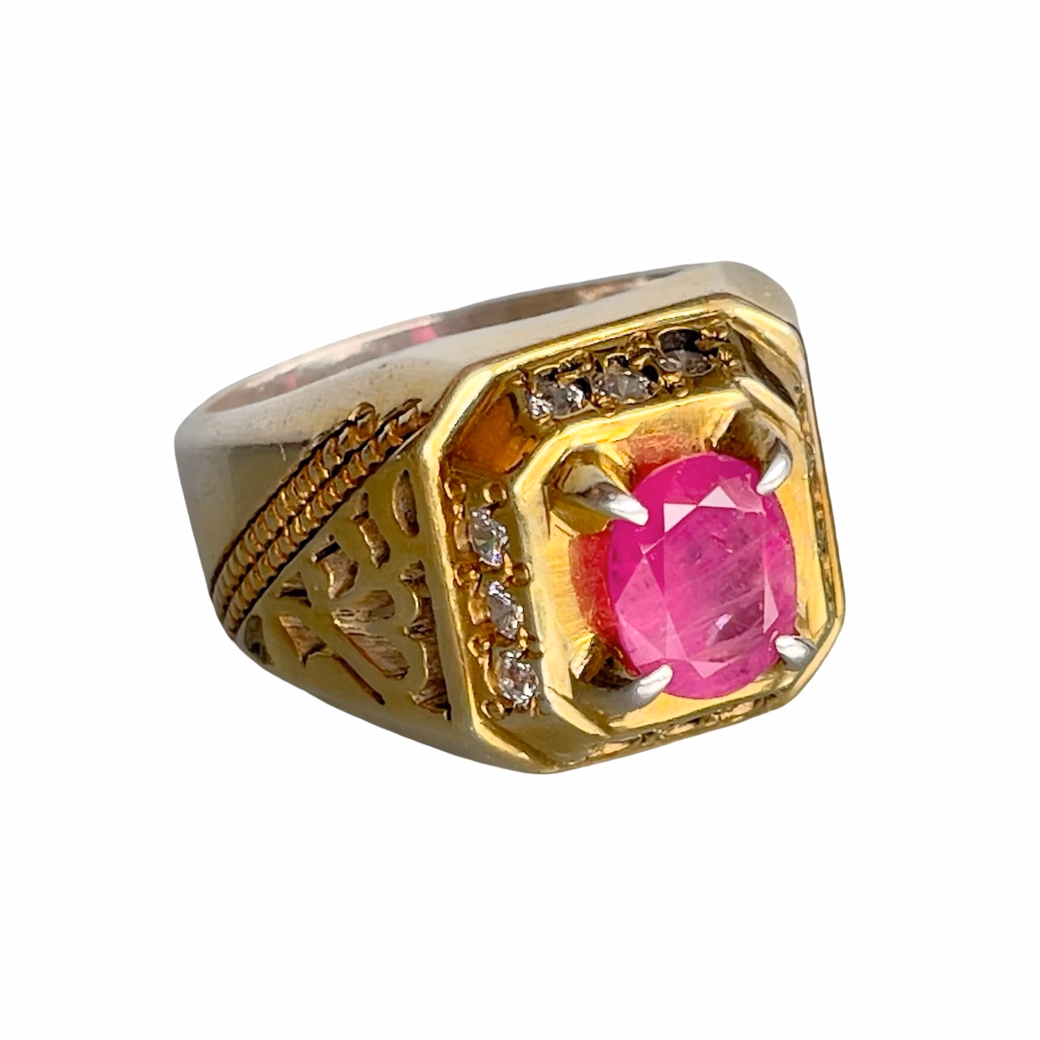 2,6 Ct naturlig rubin - Sterling silver 925 herrring - 16 g