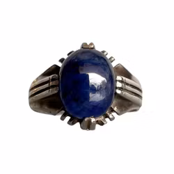 7 Karat blauer Saphir – Sterlingsilber 925 – Eleganter Ring – 6 g
