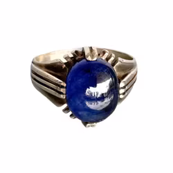 7 Karat blauer Saphir – Sterlingsilber 925 – Eleganter Ring – 6 g