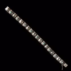 Bracelet ancien en argent fait main, années 830, orné de turquoise – poinçon d'importation suédois