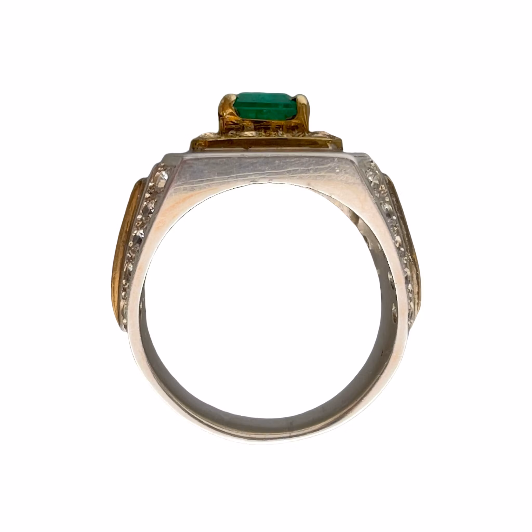 Exklusiv 2 ct naturlig smaragd silverring 925 - 13 g