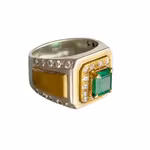 Exklusiv 2 ct naturlig smaragd silverring 925 - 13 g