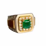 Exklusiv 2 ct naturlig smaragd silverring 925 - 13 g