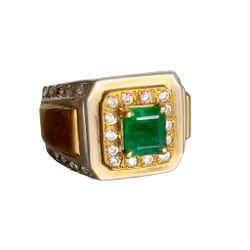 Exclusieve ring van 2 karaat natuurlijke smaragd, zilver 925 - 13 g