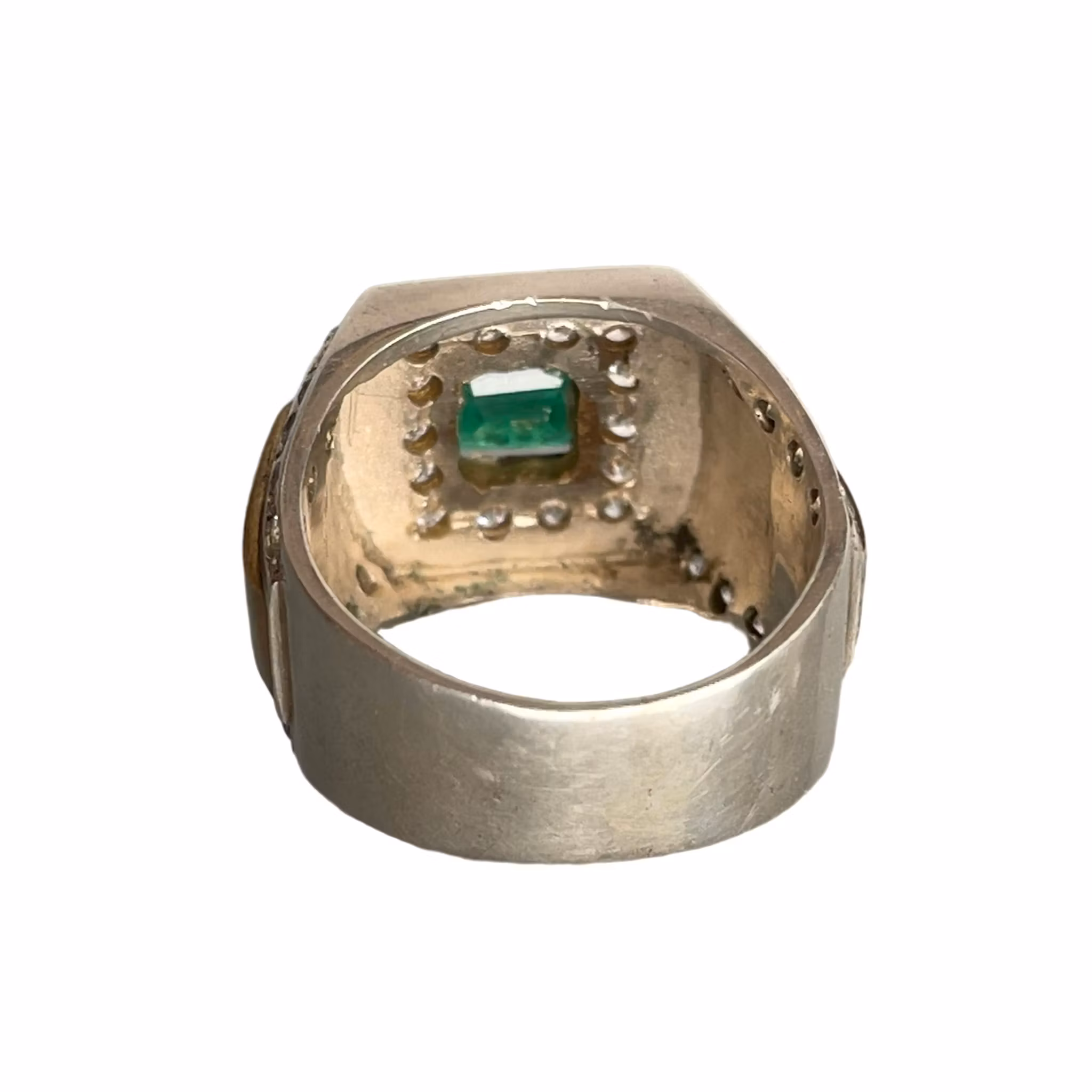 Exklusiv 2 ct naturlig smaragd silverring 925 - 13 g