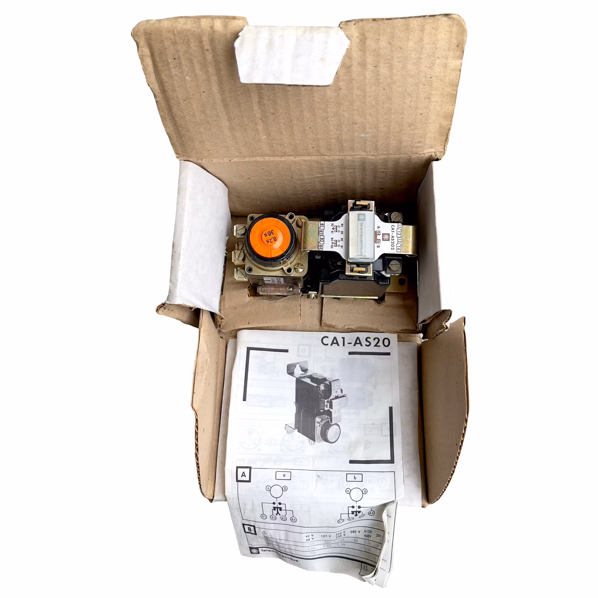 Telemecanique CA1-AS 202 tidsrelä - 0,2-30 sek - 220V 50Hz - Oanvänd