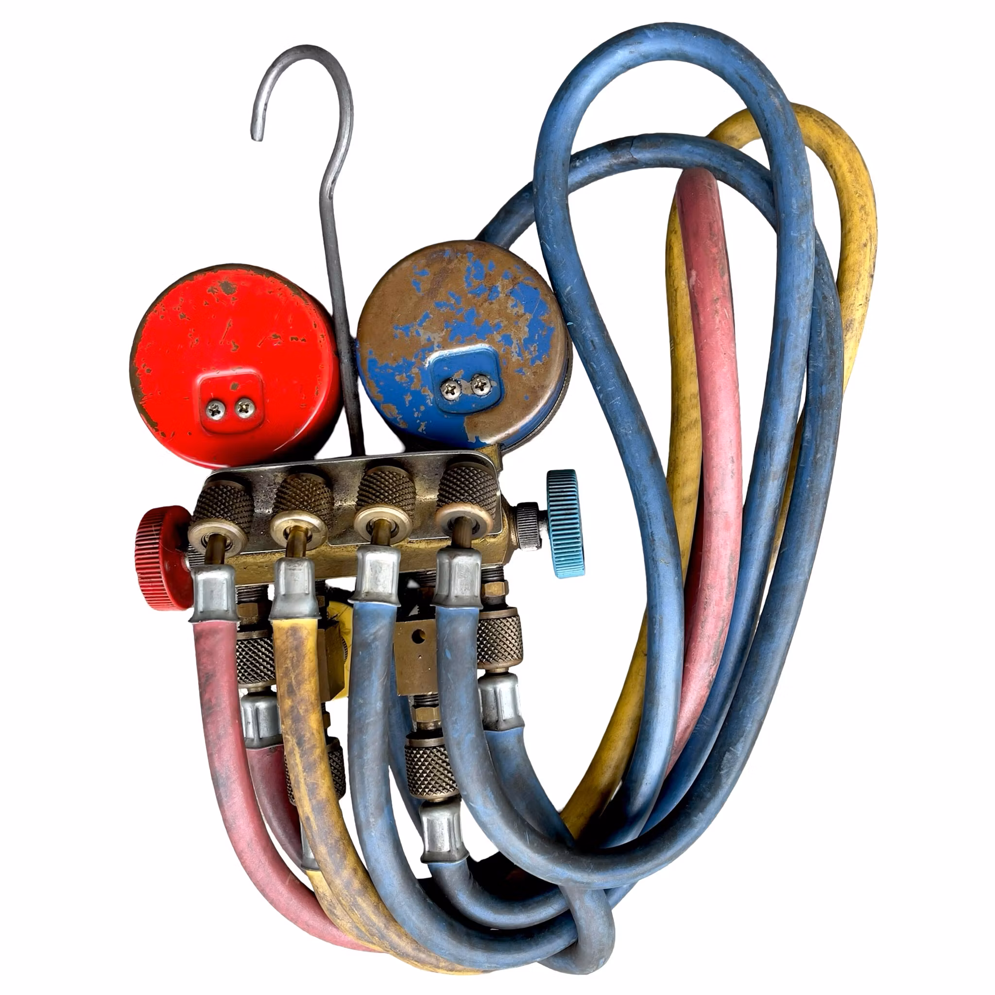 Yellow Jacket Ritchie 4 ventils Manifold R12 R22 R502 - USA - Originalväska