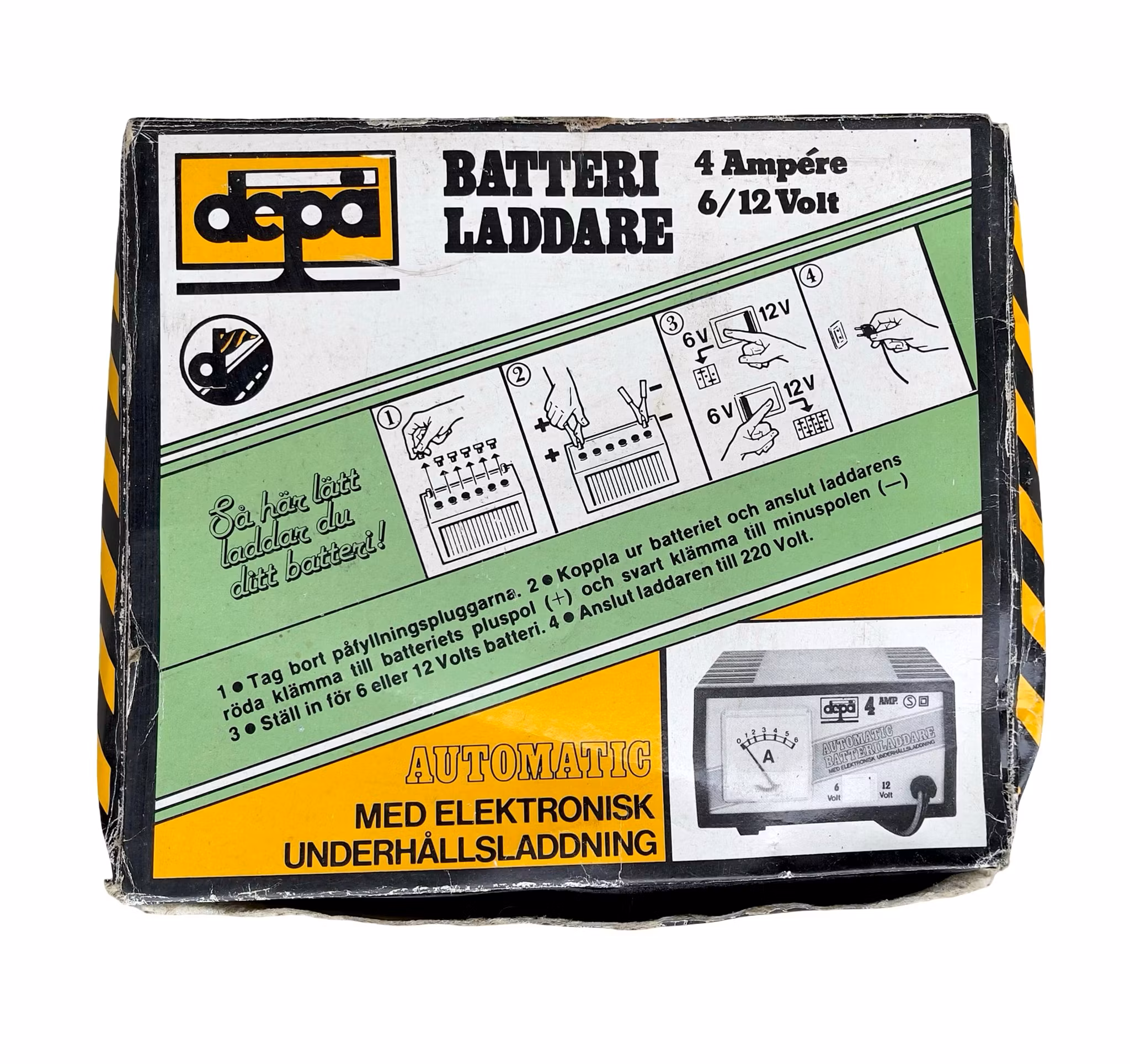 DEFA Automatisk Batteriladdare Typ DE 4 - 4A - 6/12V - Original kartong