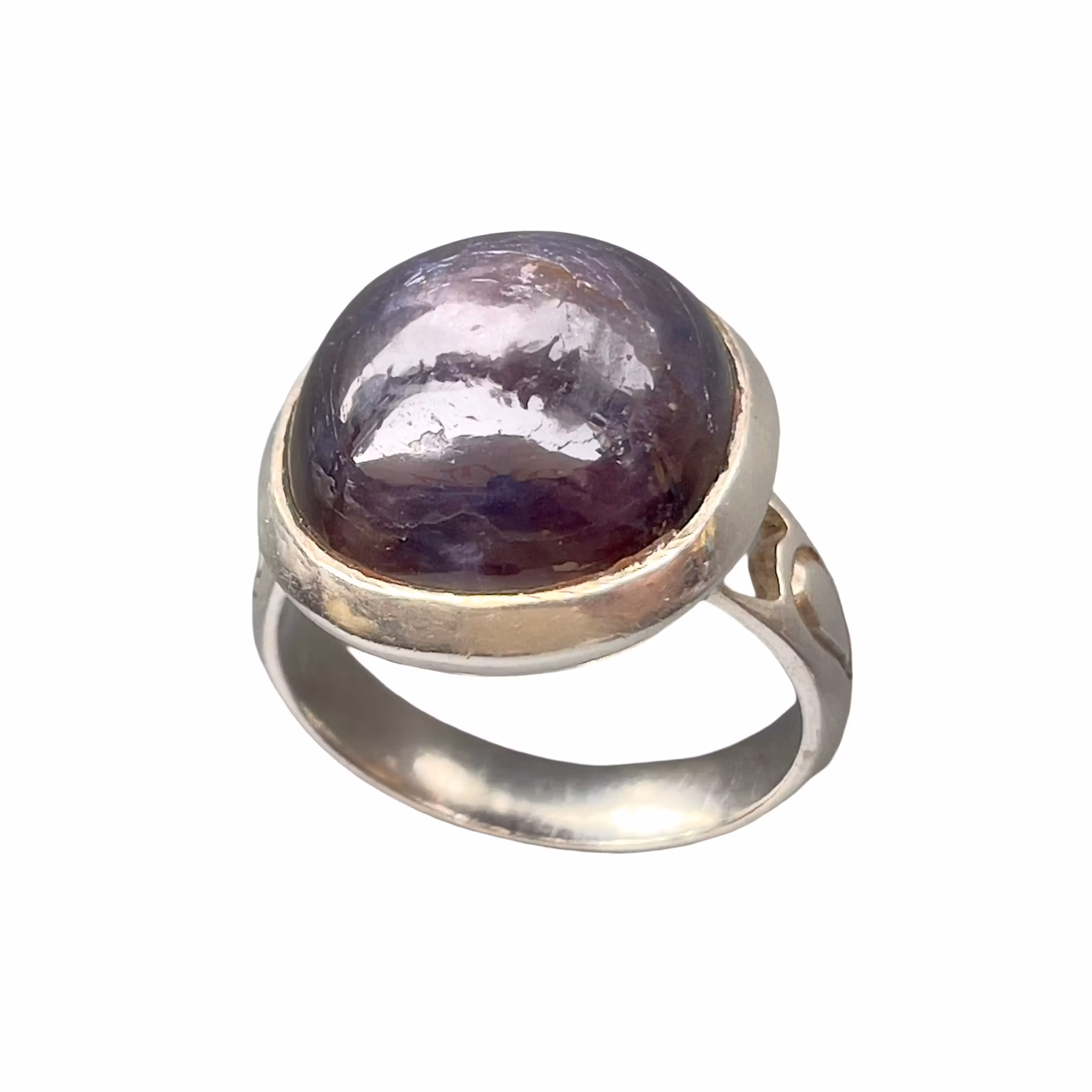 Elegant vintage ring i sterling silver 925 med naturlig lila safir ca 30 ct