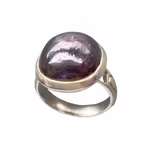 Elegant vintage ring i sterling silver 925 med naturlig lila safir ca 30 ct