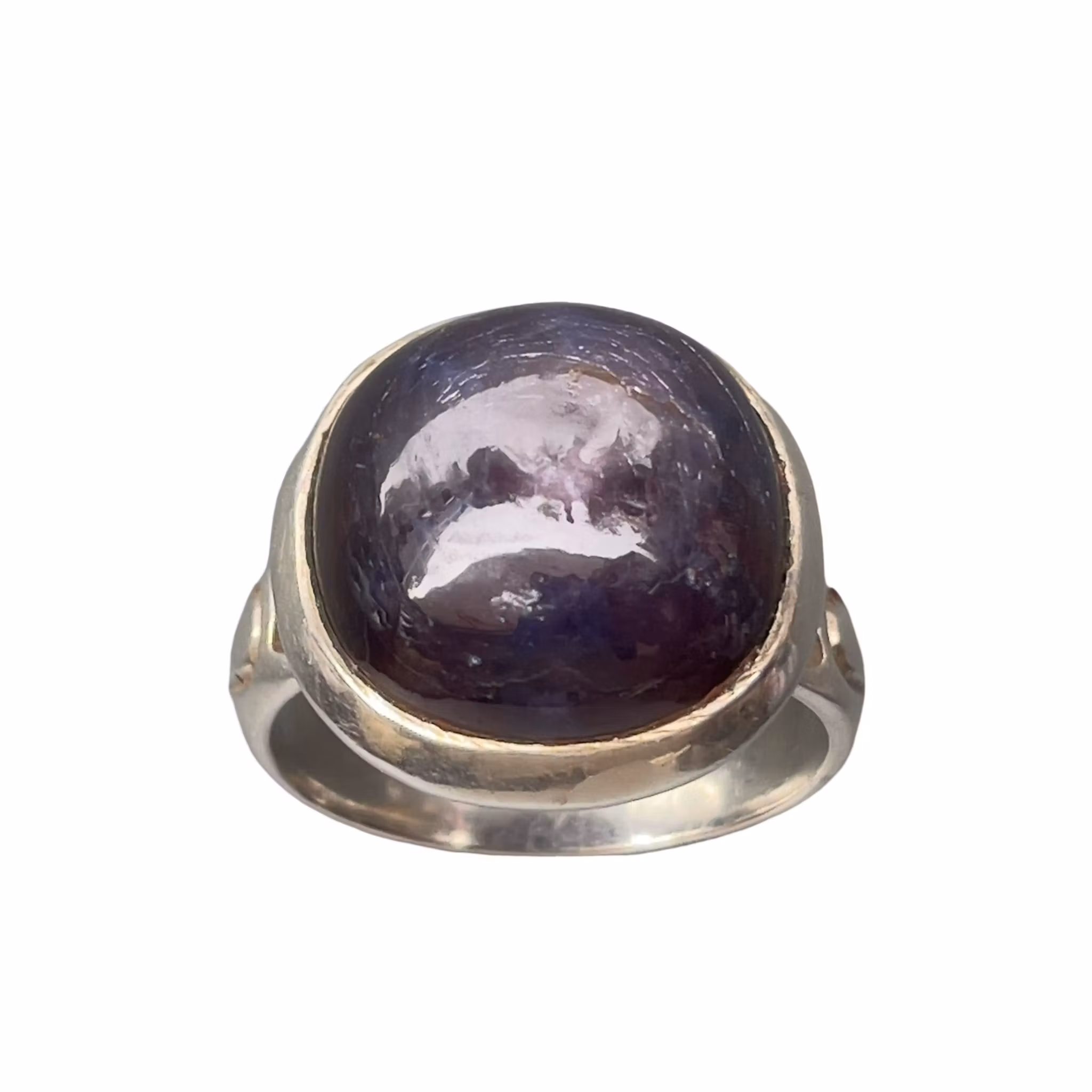 Elegant vintage ring i sterling silver 925 med naturlig lila safir ca 30 ct
