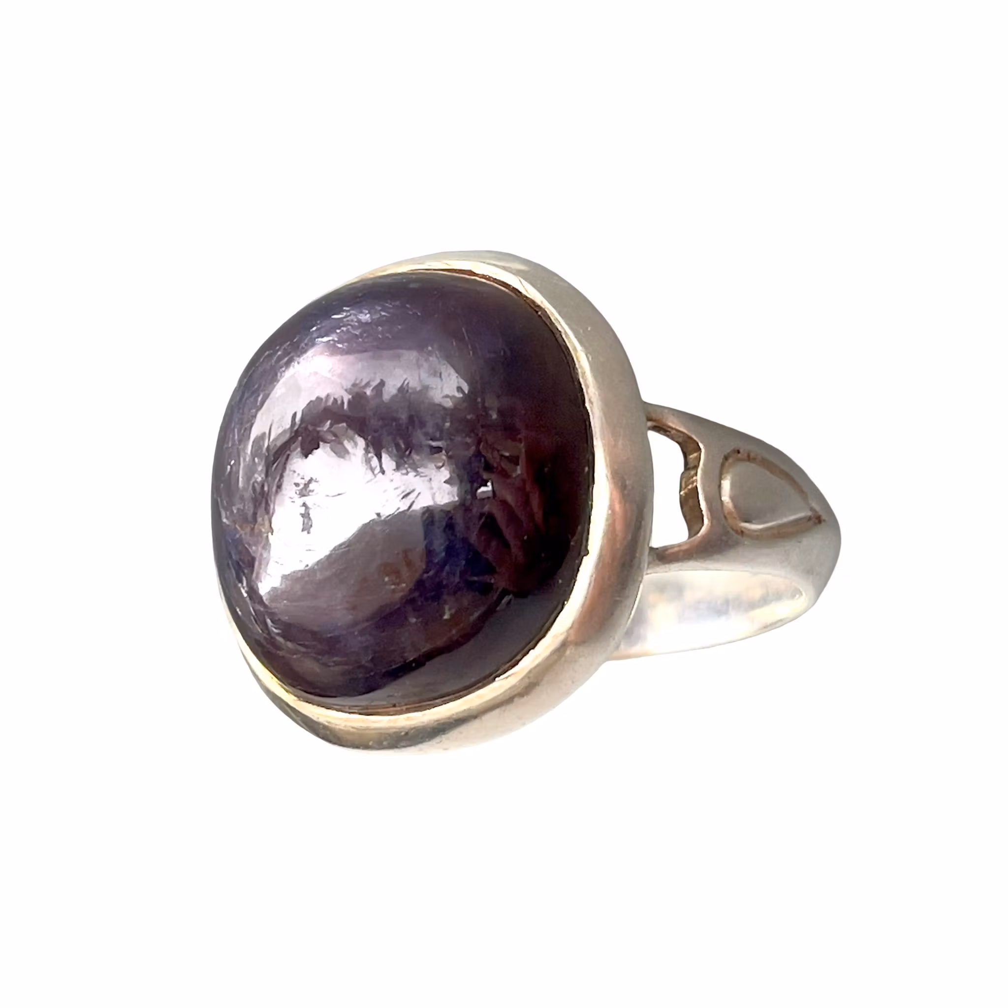 Elegant vintage ring i sterling silver 925 med naturlig lila safir ca 30 ct