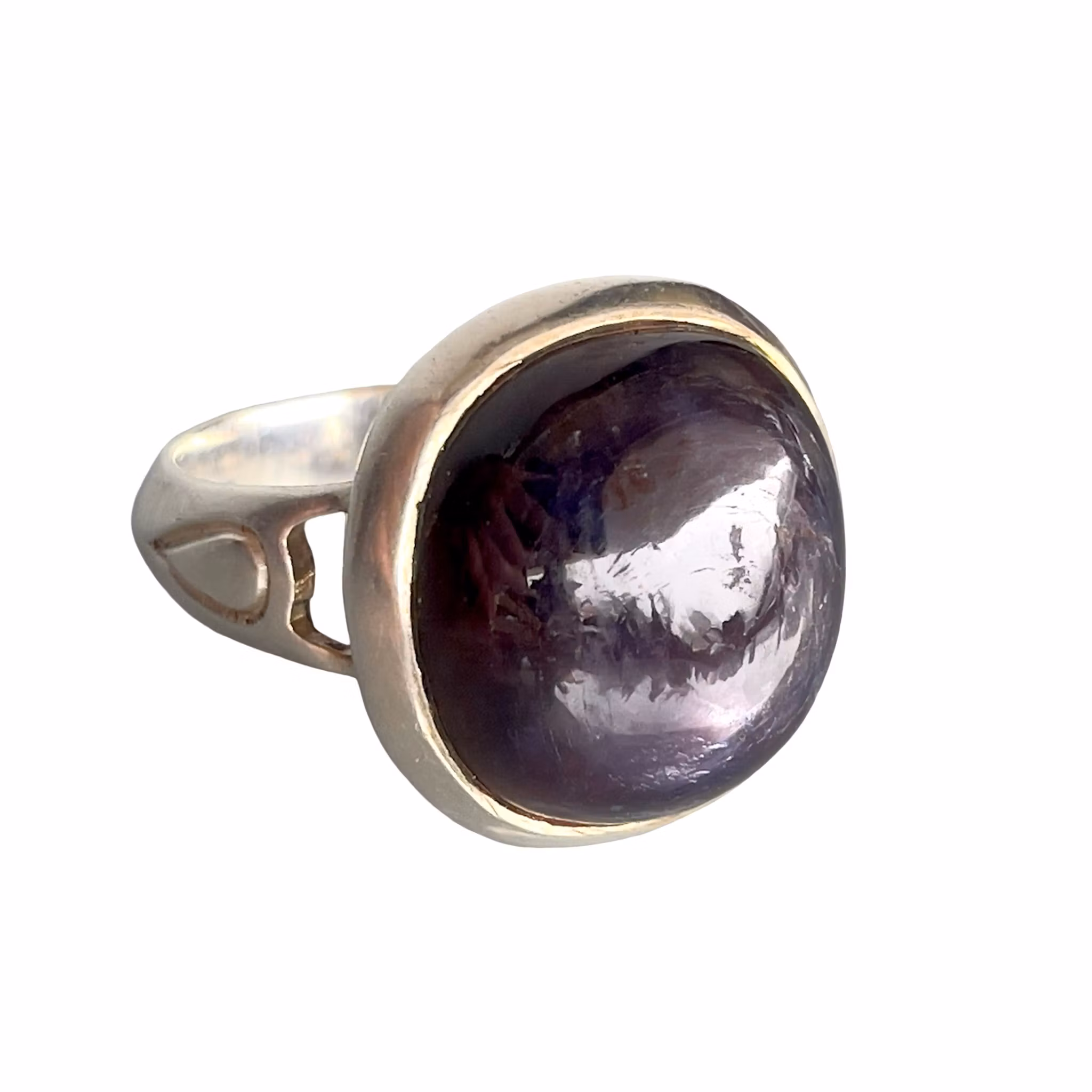 Elegant vintage ring i sterling silver 925 med naturlig lila safir ca 30 ct
