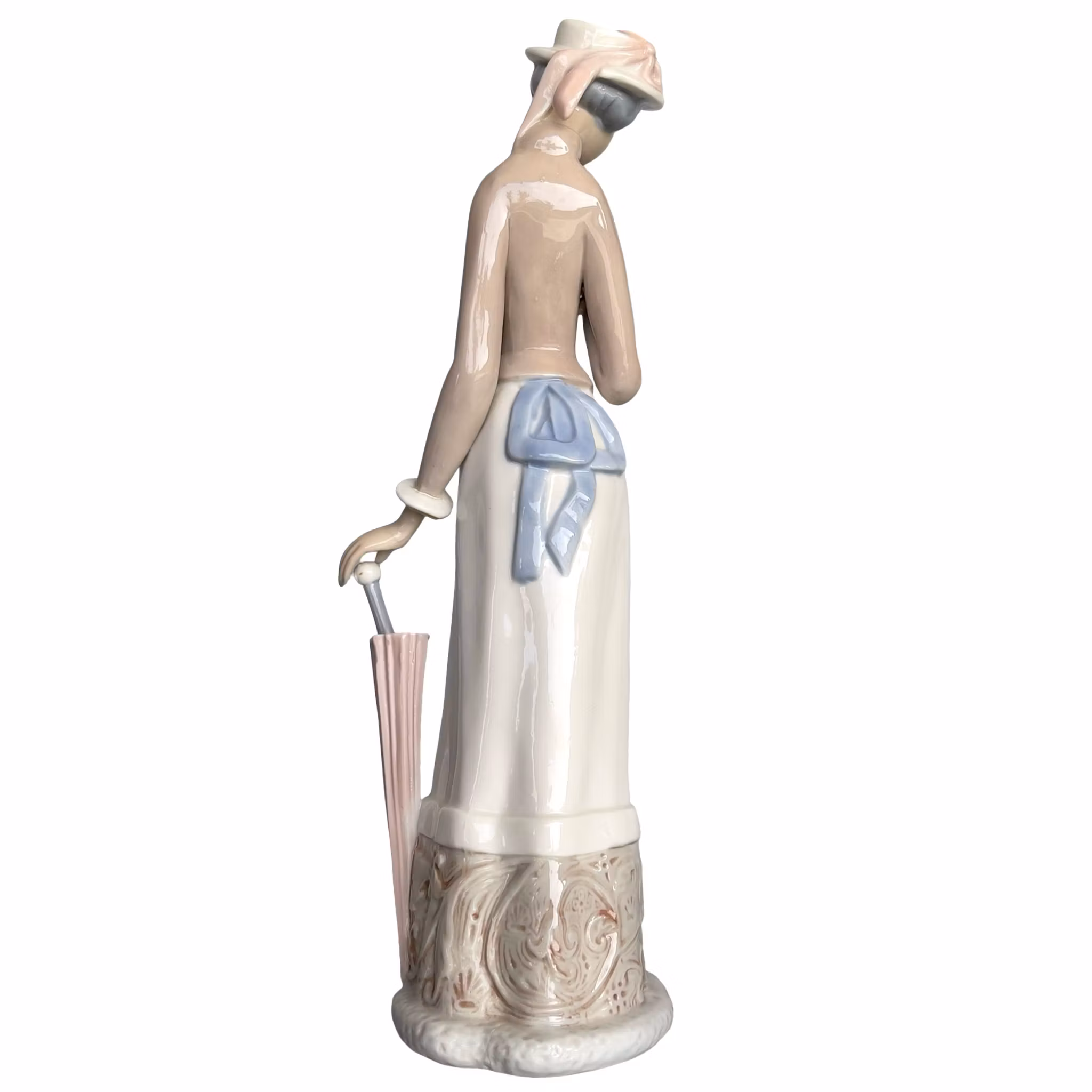Vintage porslinsfigur - Elegant dam med parasoll - Spanien