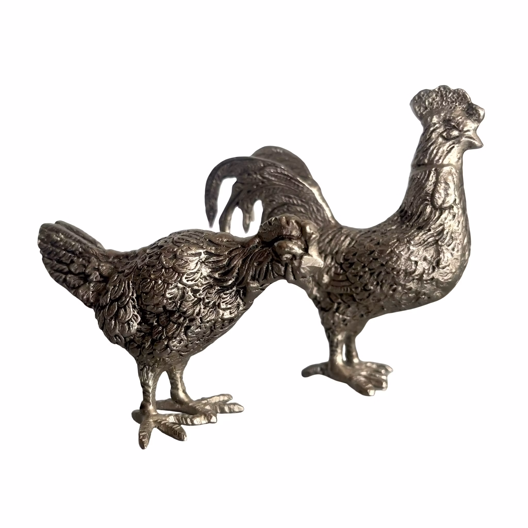 Vintage Tupp & höna - Figurer i metall